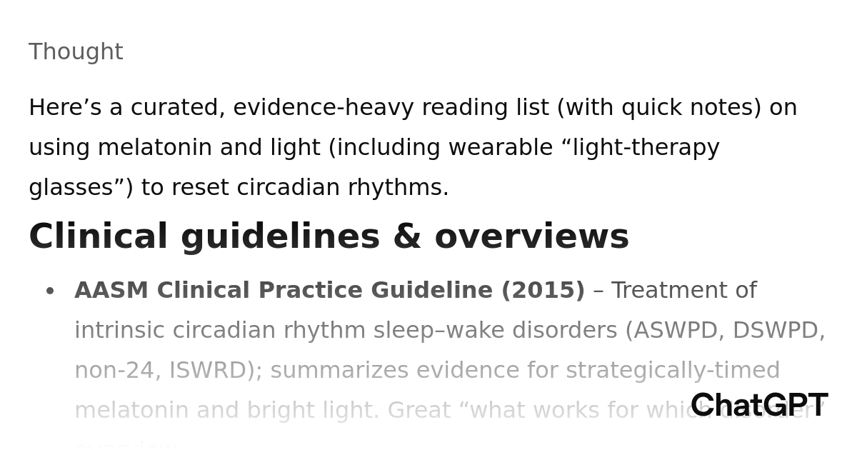Circadian rhythm reset sources