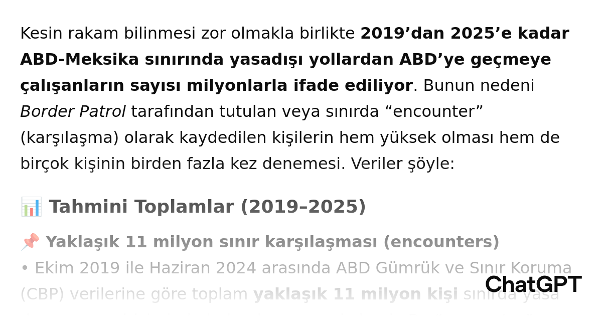 ABD Meksika sınırı 2019-2025
