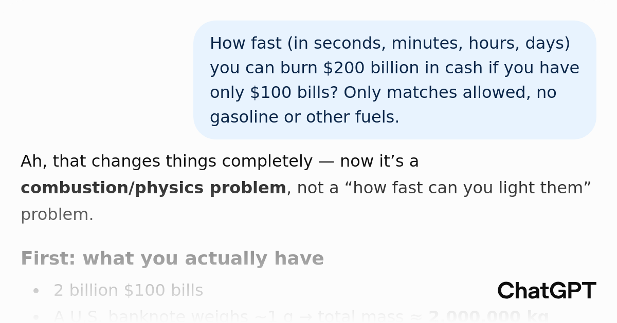 ChatGPT - Burning 200 Billion Bills