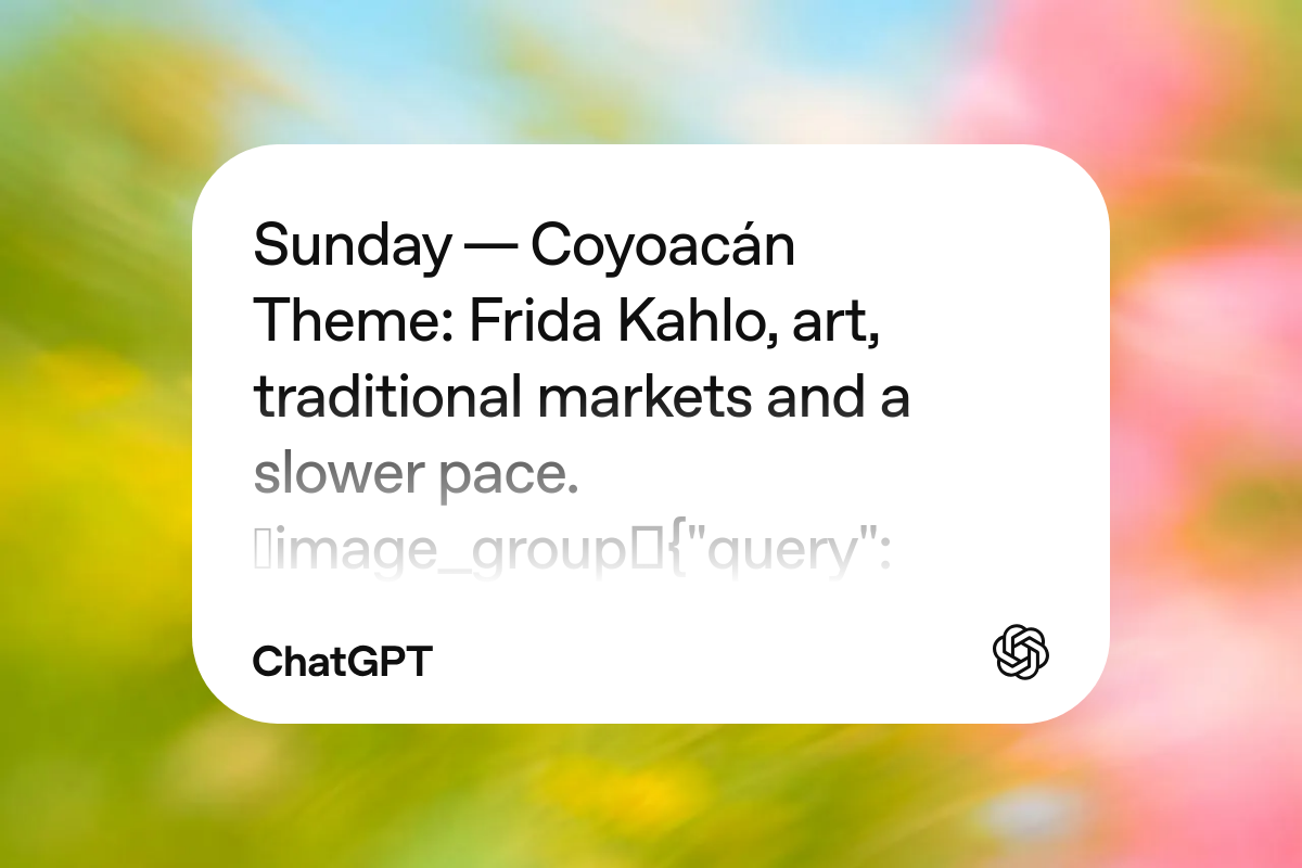 ChatGPT: Mexico City itinerary, one neighborhood a day