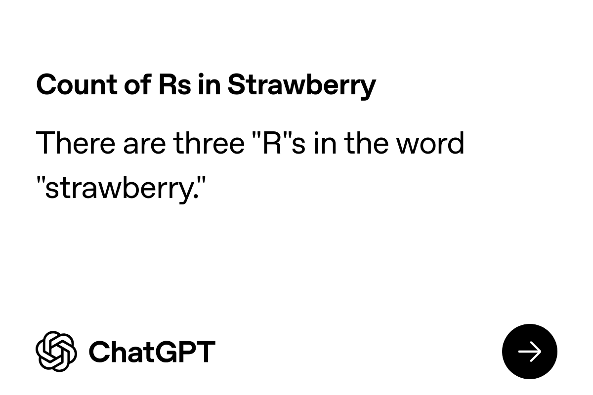 ChatGPT - Count of Rs in Strawberry